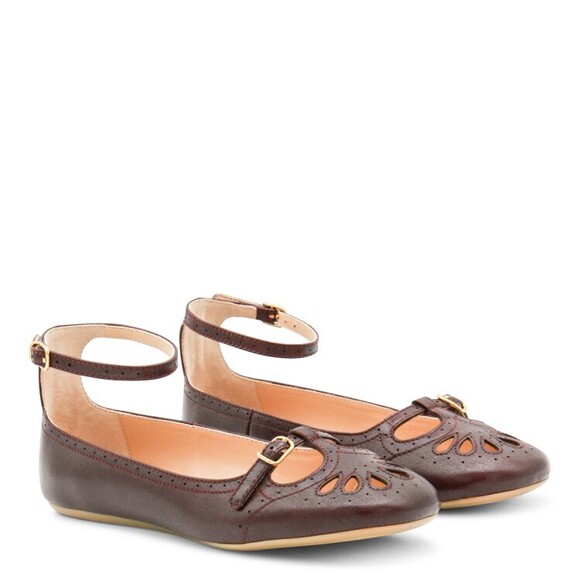Chloé Dark Purple Leather Flats - NWT